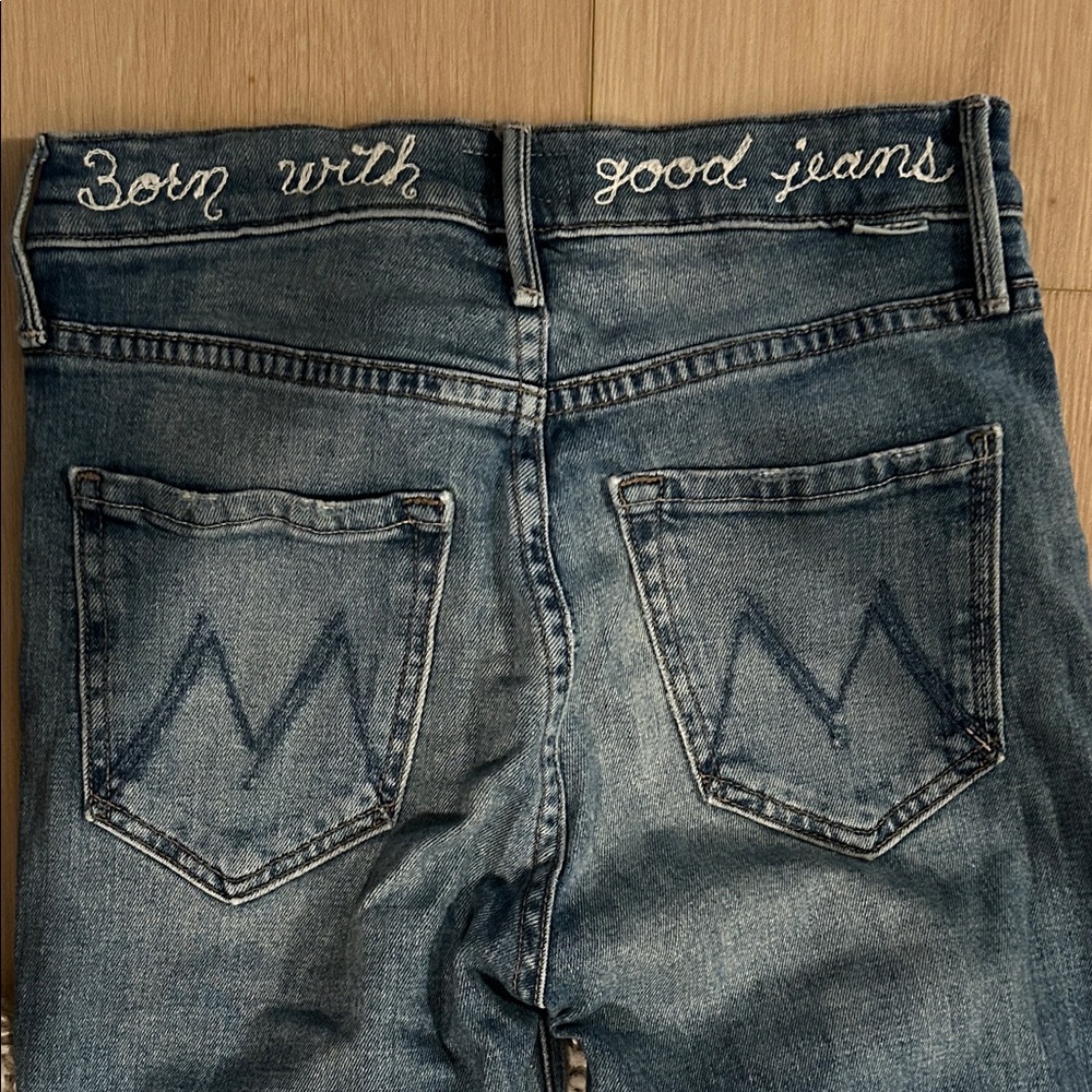 MOTHER the pixie dazzler ankle fray Jeans